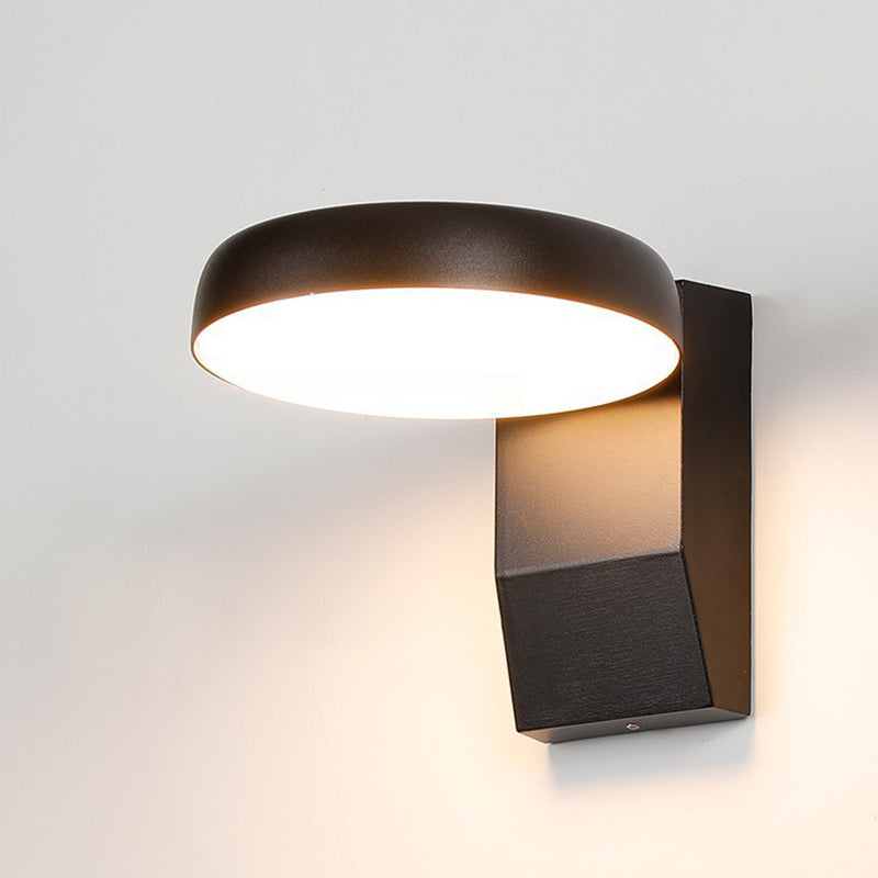 Modern Minimalist Waterproof Rotatable LED Wall Sconce Lamp – Aluminum & PC, Square or Round, for Outdoor Patio