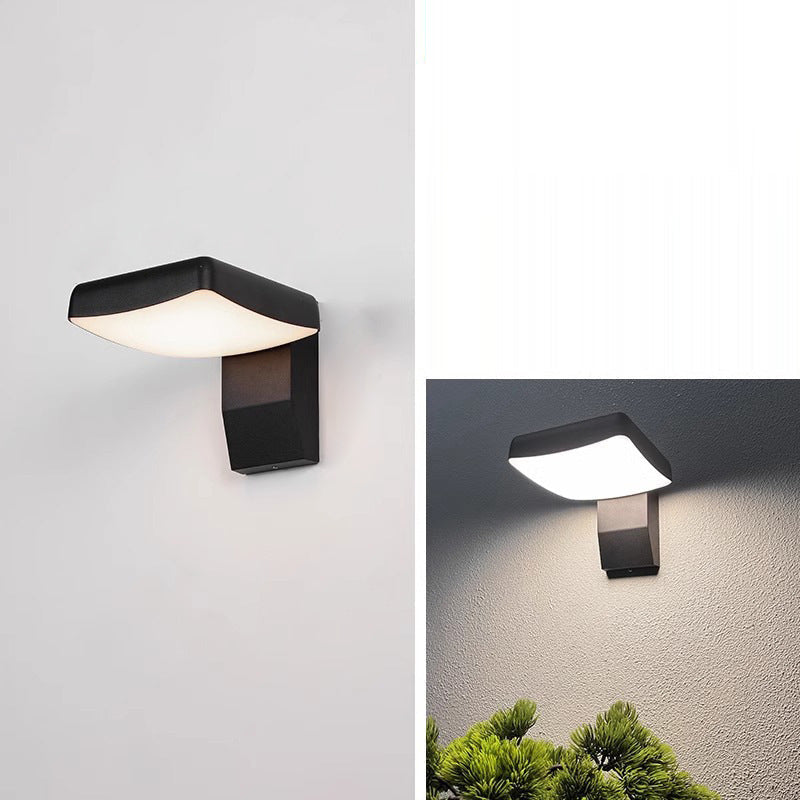 Modern Minimalist Waterproof Rotatable LED Wall Sconce Lamp – Aluminum & PC, Square or Round, for Outdoor Patio