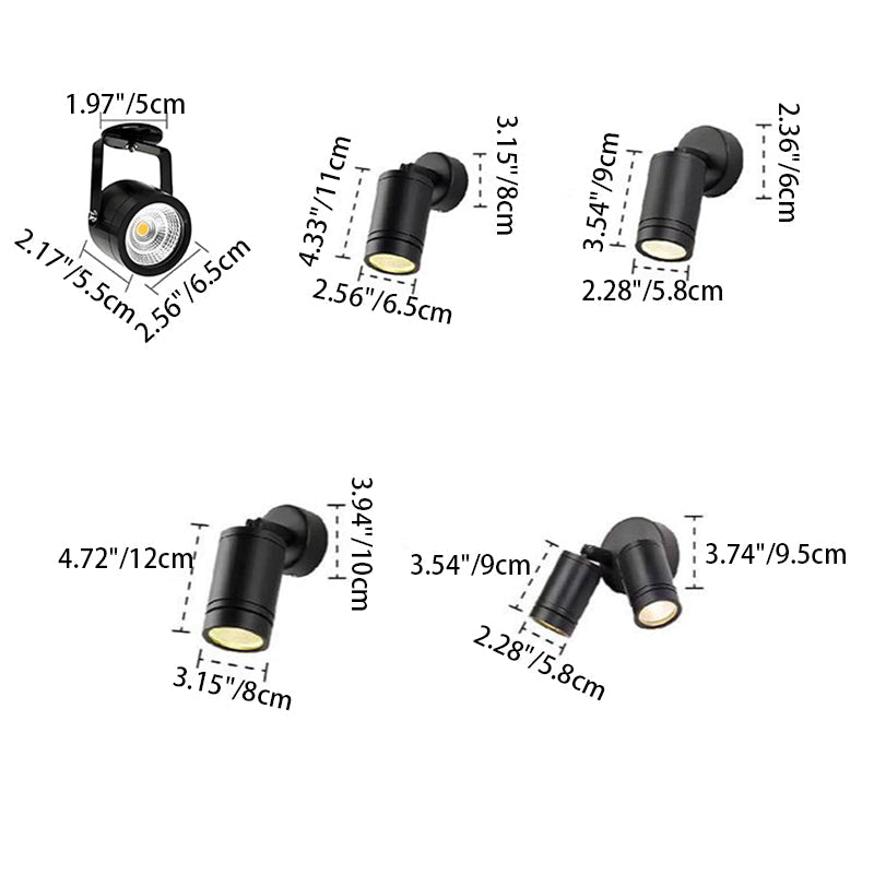 Modern Waterproof Aluminum LED Wall Sconce with Adjustable Cylinder Long Pole for Outdoor Patio
