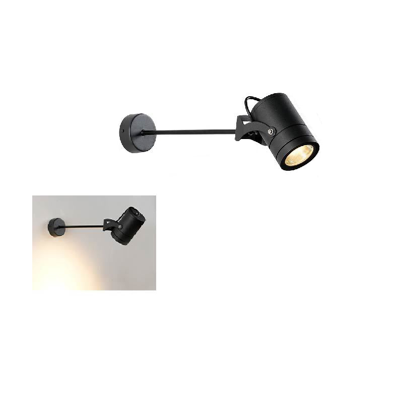 Modern Waterproof Aluminum LED Wall Sconce with Adjustable Cylinder Long Pole for Outdoor Patio