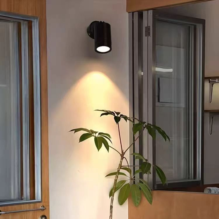Modern Waterproof Aluminum LED Wall Sconce with Adjustable Cylinder Long Pole for Outdoor Patio