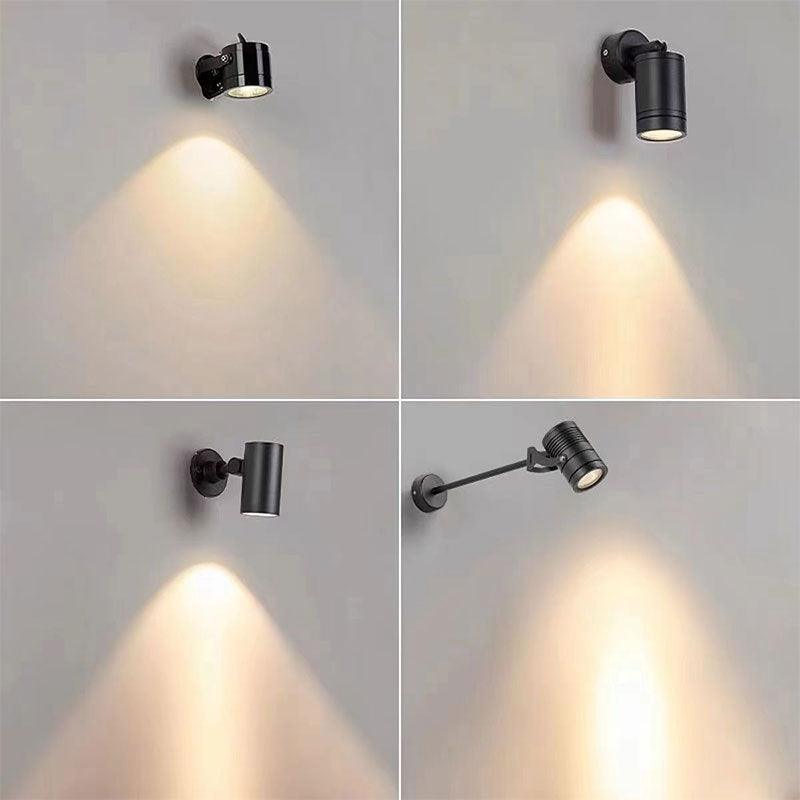 Modern Waterproof Aluminum LED Wall Sconce with Adjustable Cylinder Long Pole for Outdoor Patio
