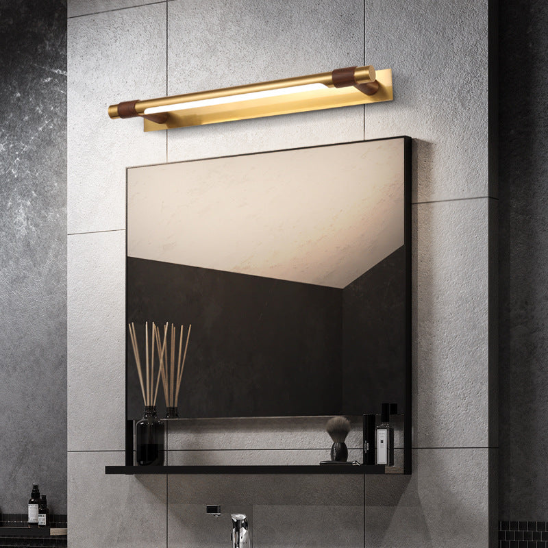 Modern Minimalist Iron & Acrylic Waterproof Rotatable LED Strip Wall Sconce for Bathroom Vanity