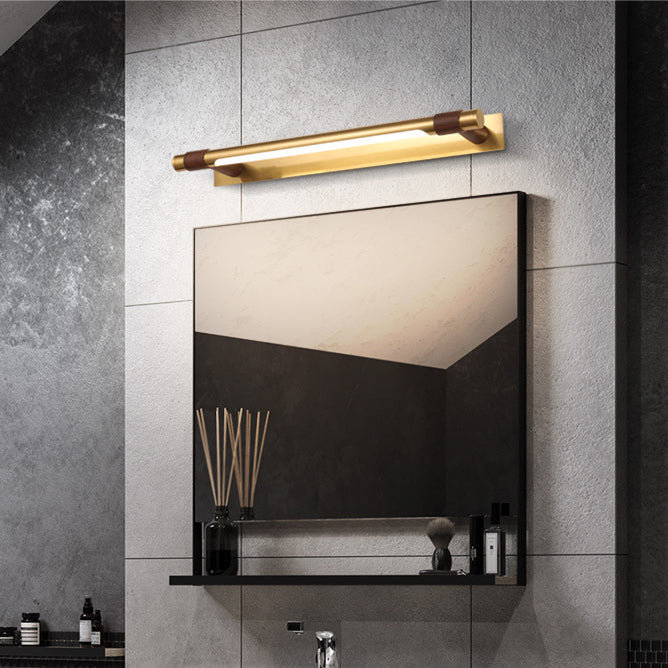 Modern Minimalist Iron & Acrylic Waterproof Rotatable LED Strip Wall Sconce for Bathroom Vanity