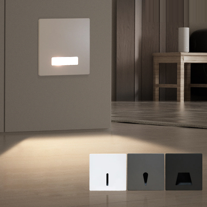 Modern Minimalist Waterproof LED Recessed Wall Sconce — Square Aluminum Alloy Body with PC Lens for Hallways