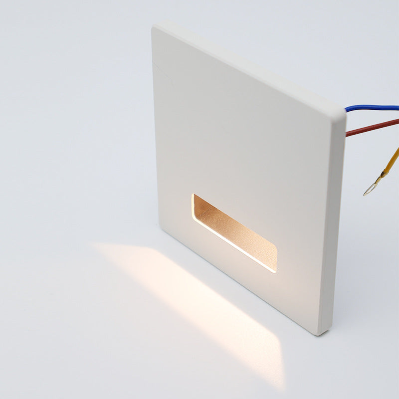 Modern Minimalist Waterproof LED Recessed Wall Sconce — Square Aluminum Alloy Body with PC Lens for Hallways