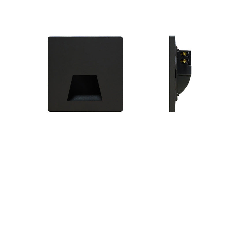 Modern Minimalist Waterproof LED Recessed Wall Sconce — Square Aluminum Alloy Body with PC Lens for Hallways