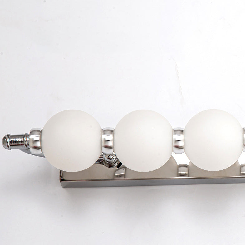 Contemporary Nordic LED Wall Sconce with PC Ball Diffuser — Stainless Steel & Aluminum Vanity Lighting for Bathroom