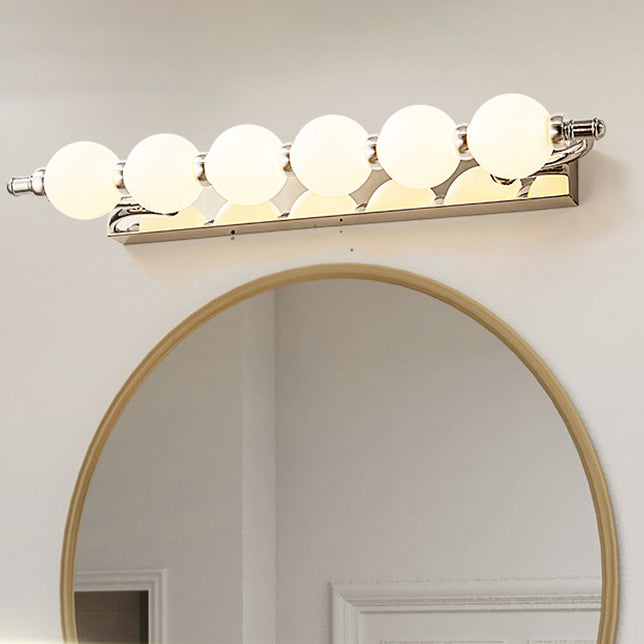 Contemporary Nordic LED Wall Sconce with PC Ball Diffuser — Stainless Steel & Aluminum Vanity Lighting for Bathroom