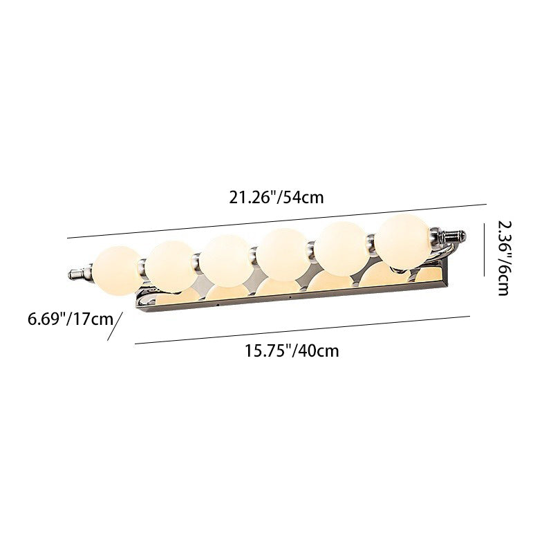 Contemporary Nordic LED Wall Sconce with PC Ball Diffuser — Stainless Steel & Aluminum Vanity Lighting for Bathroom