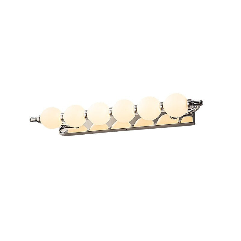 Contemporary Nordic LED Wall Sconce with PC Ball Diffuser — Stainless Steel & Aluminum Vanity Lighting for Bathroom
