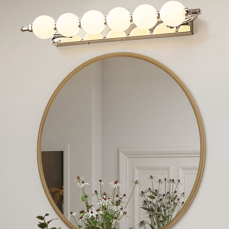 Contemporary Nordic LED Wall Sconce with PC Ball Diffuser — Stainless Steel & Aluminum Vanity Lighting for Bathroom