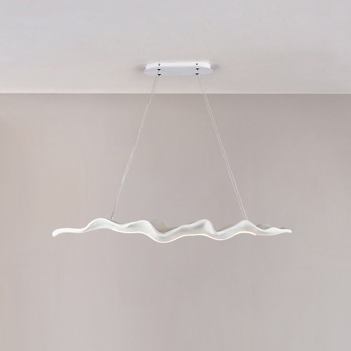 Traditional Japanese-Style LED Chandeliers – Iron, Fiberglass & Silica, Wavy Driftwood Imitation, Island Light for Dining Room