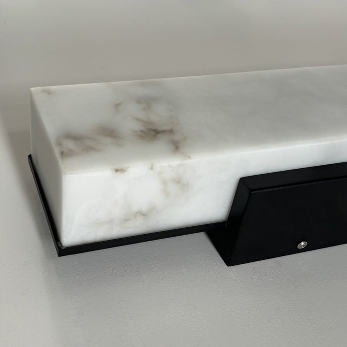 Traditional Chinese-Style Waterproof Imitation Marble Stainless Steel Rectangular LED Wall Sconce Lamp for Outdoor Patio