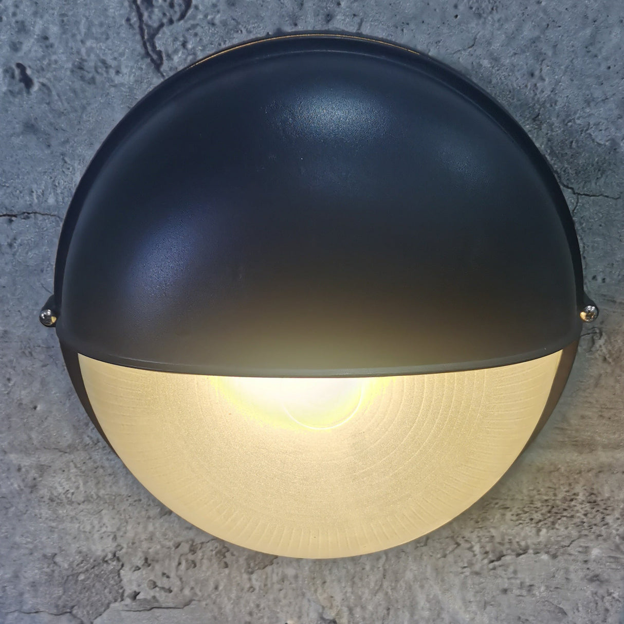 Weatherproof Contemporary Industrial Aluminum 1-Light Wall Sconce with Frosted Round Glass for Outdoor Patio Lighting