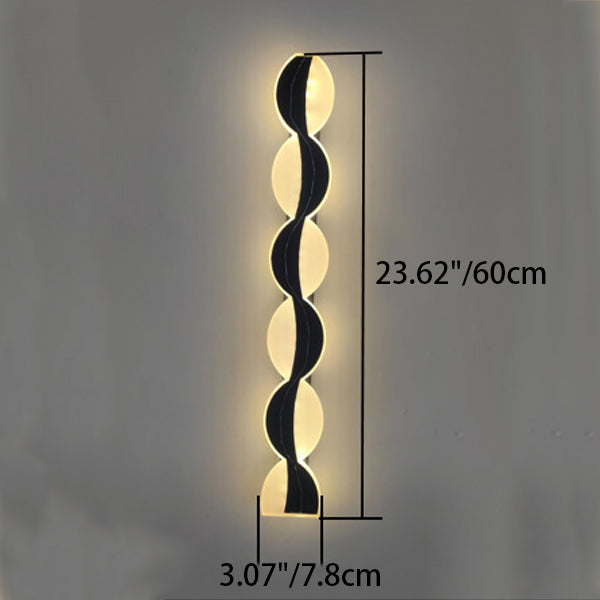 Sleek Modern Solar-Powered Wave LED Wall Sconce – Waterproof Aluminum & Acrylic Strip Lamp for Outdoor Patio