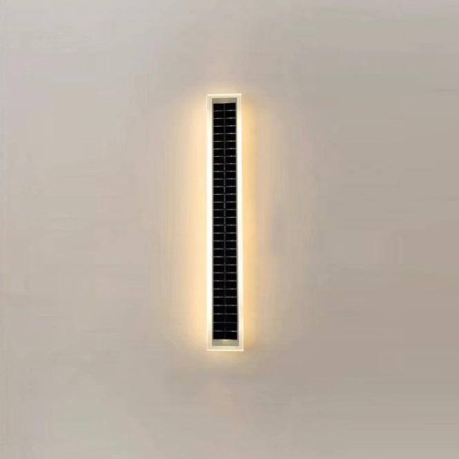 Sleek Modern Solar-Powered Wave LED Wall Sconce – Waterproof Aluminum & Acrylic Strip Lamp for Outdoor Patio