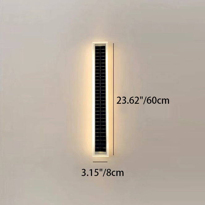 Sleek Modern Solar-Powered Wave LED Wall Sconce – Waterproof Aluminum & Acrylic Strip Lamp for Outdoor Patio