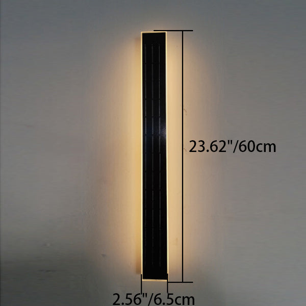 Sleek Modern Solar-Powered Wave LED Wall Sconce – Waterproof Aluminum & Acrylic Strip Lamp for Outdoor Patio