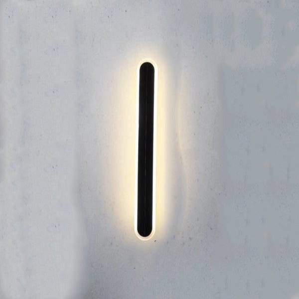 Sleek Modern Solar-Powered Wave LED Wall Sconce – Waterproof Aluminum & Acrylic Strip Lamp for Outdoor Patio