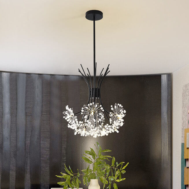 Crystal 13-19 Light Dandelion Shade Chandeliers – Elegant Crystal Pendant Lighting