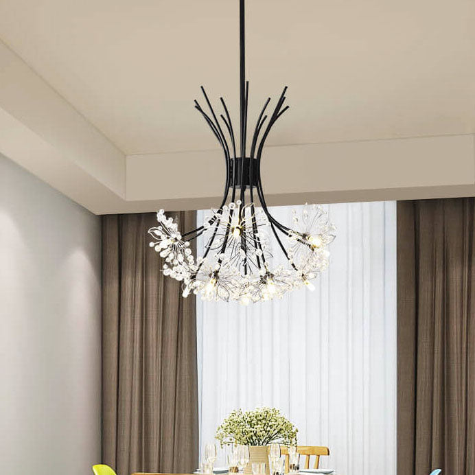 Crystal 13-19 Light Dandelion Shade Chandeliers – Elegant Crystal Pendant Lighting
