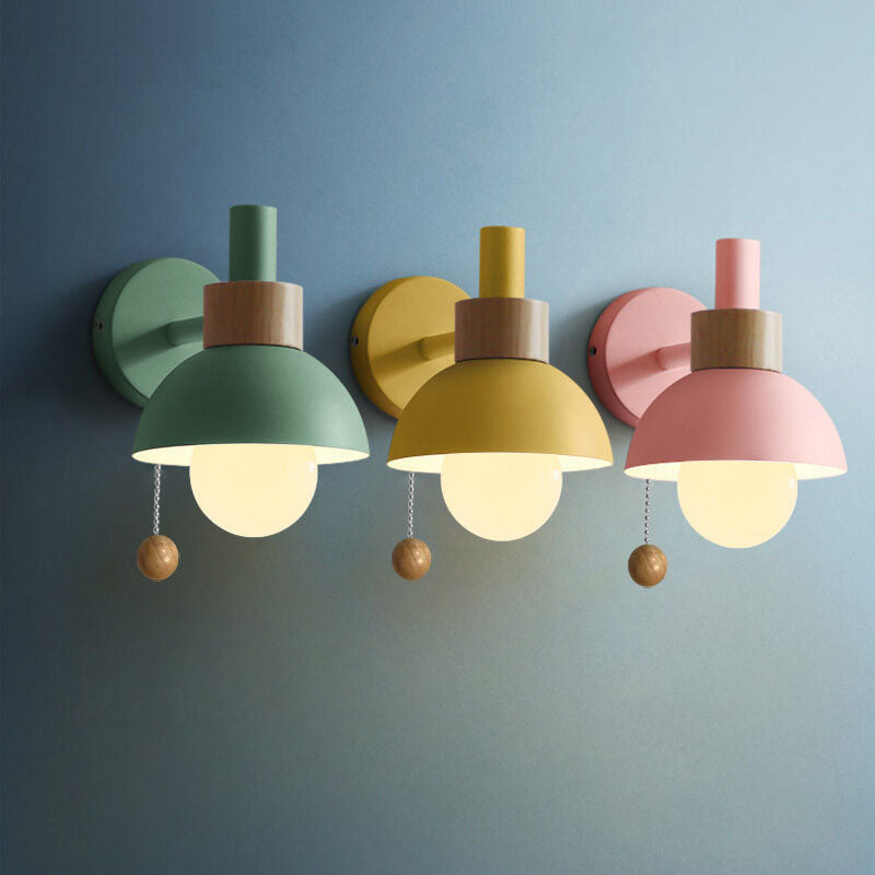 Nordic Macaron Globe One-Light Wall Sconce Lamp