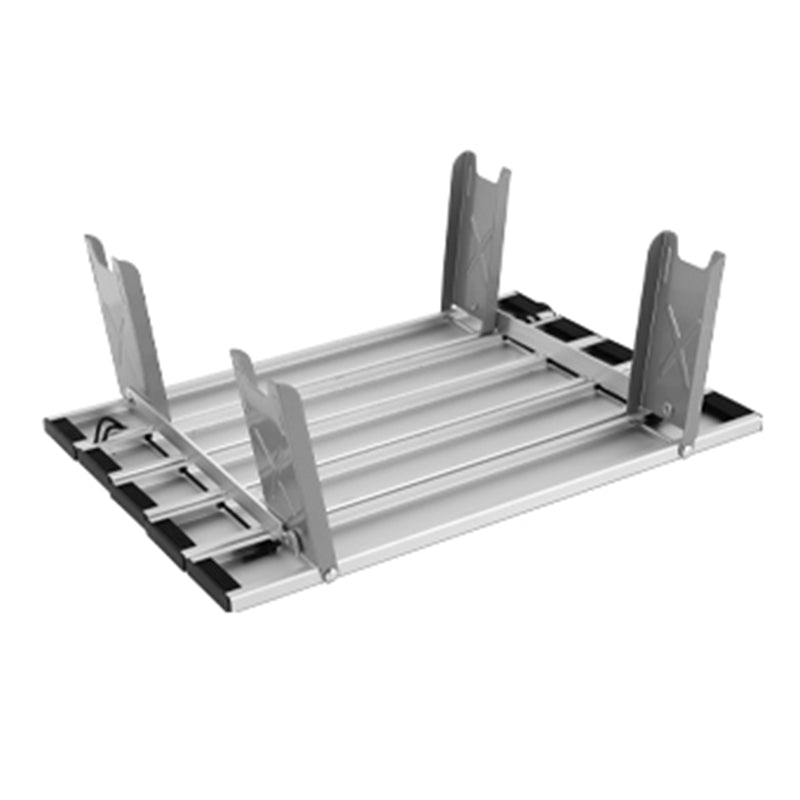 Modern Minimalist Rectangular Aluminum Alloy Folding Coffee Table, 1-Tier, Outdoor, Camping & Garden