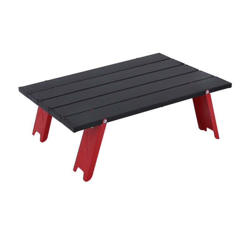 Modern Minimalist Rectangular Aluminum Alloy Folding Coffee Table, 1-Tier, Outdoor, Camping & Garden