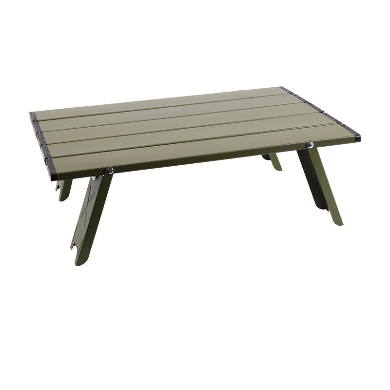 Modern Minimalist Rectangular Aluminum Alloy Folding Coffee Table, 1-Tier, Outdoor, Camping & Garden
