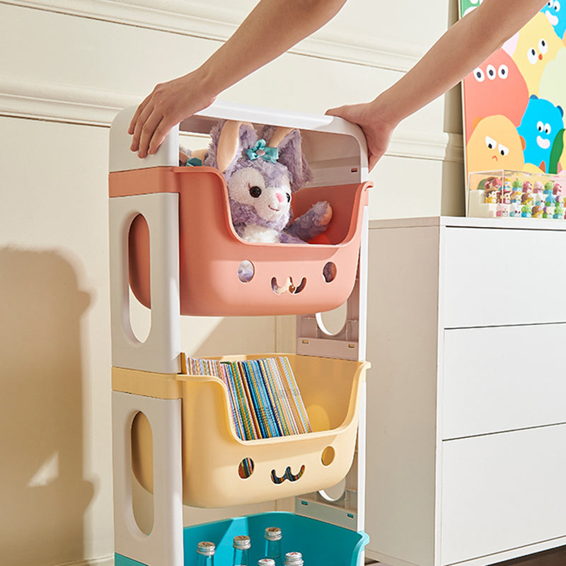 Contemporary Cat-Shaped Kids' PP Storage Shelf — Rectangular, 2/3/4-Tier Organizer for Living Room