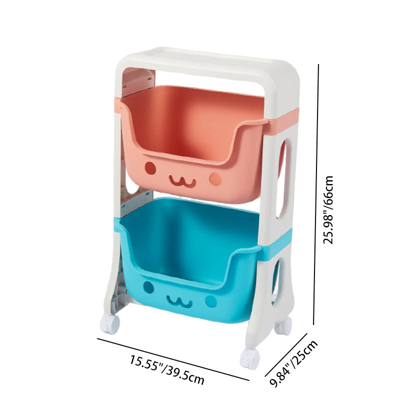 Contemporary Cat-Shaped Kids' PP Storage Shelf — Rectangular, 2/3/4-Tier Organizer for Living Room