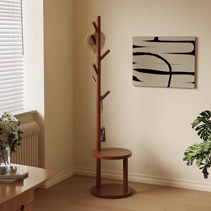 Modern Minimalist Tree-Shaped Hall Tree in Pine Wood & MDF — Cylindrical Round Design for Bedroom & Entryway