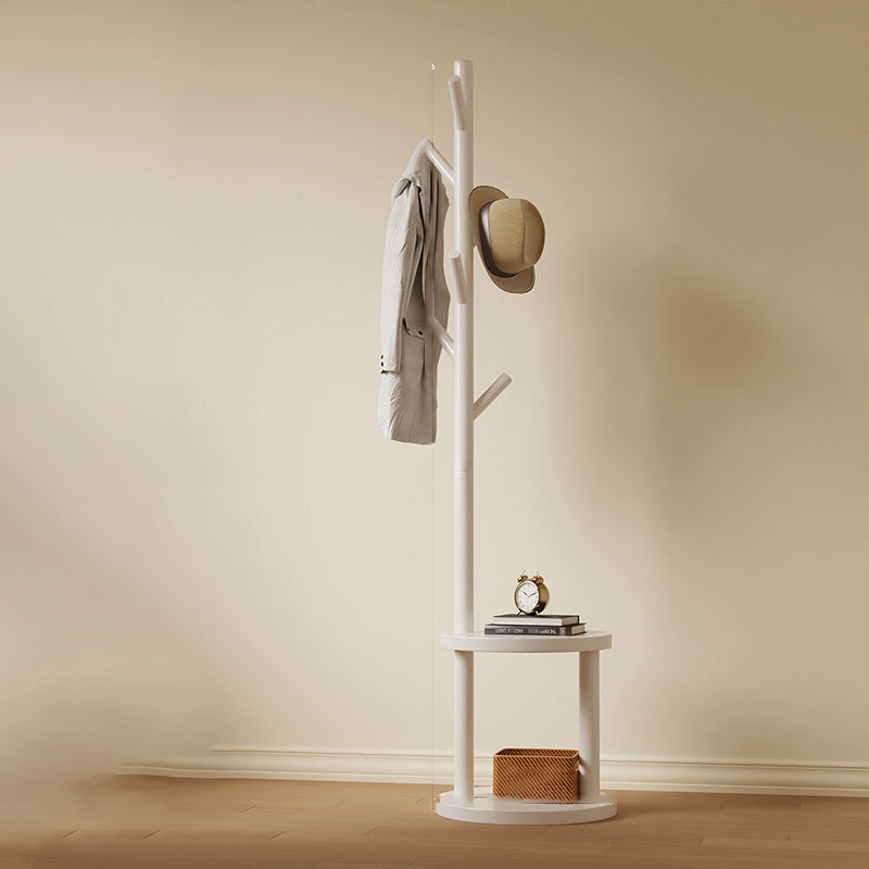 Modern Minimalist Tree-Shaped Hall Tree in Pine Wood & MDF — Cylindrical Round Design for Bedroom & Entryway