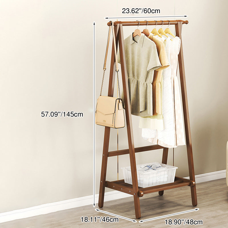 Contemporary Scandinavian Nan Bamboo Hall Tree - Rectangular, Half-Tier Storage for Bedroom & Entryway