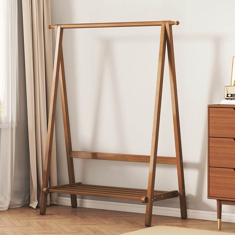 Contemporary Scandinavian Nan Bamboo Hall Tree - Rectangular, Half-Tier Storage for Bedroom & Entryway