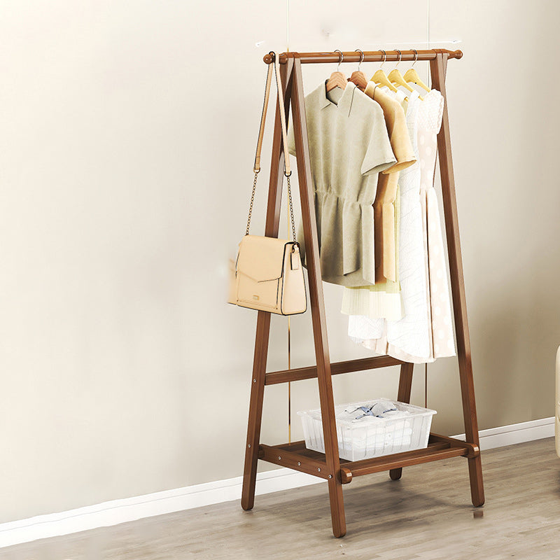Contemporary Scandinavian Nan Bamboo Hall Tree - Rectangular, Half-Tier Storage for Bedroom & Entryway