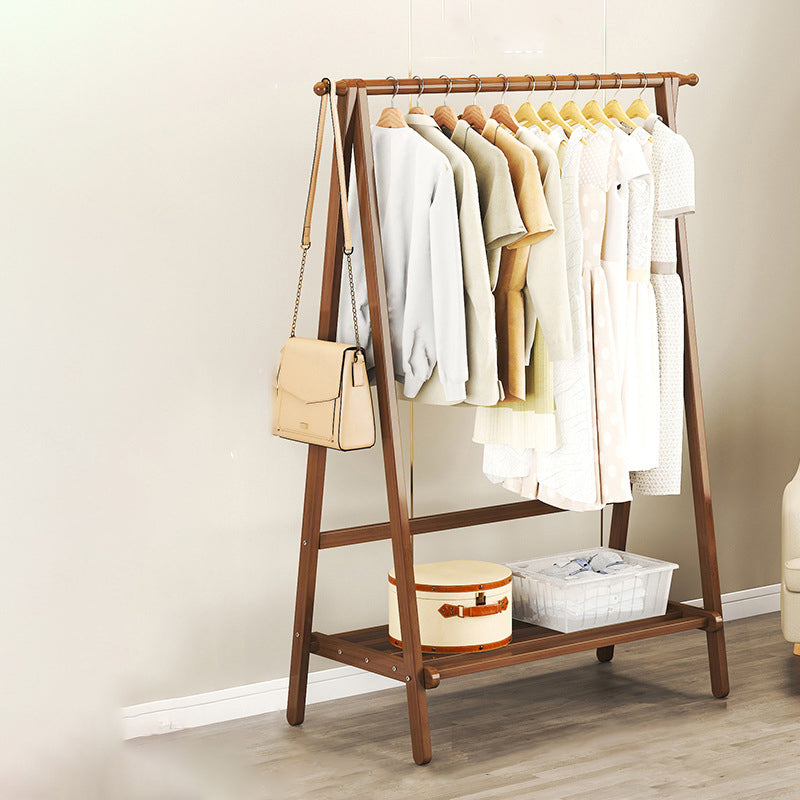 Contemporary Scandinavian Nan Bamboo Hall Tree - Rectangular, Half-Tier Storage for Bedroom & Entryway