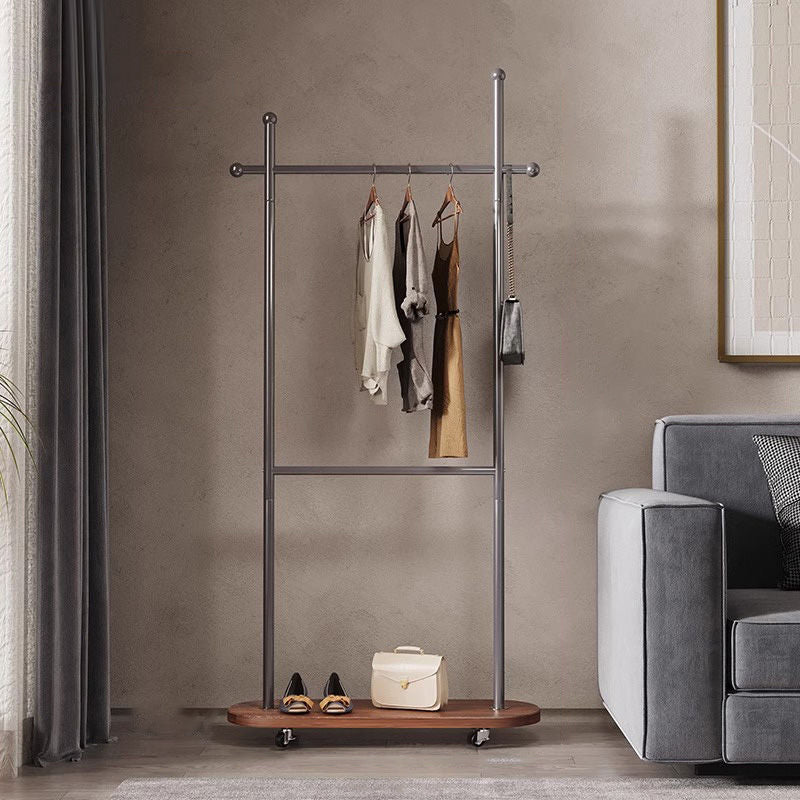 Sleek Modern Minimalist Rectangular Hall Tree with Carbon Steel Frame & MDF Panels - Movable for Bedroom & Entryways
