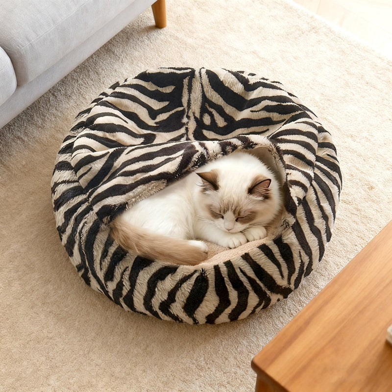 Cozy Round Arctic Fleece Pet Bed – Plush Long-Pile Lambswool with PP Cotton Filling, Colorful Warmth for Cats & Dogs, Bedroom-Ready