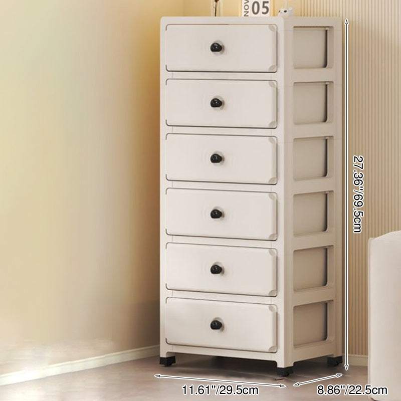 Sleek Modern Minimalist Rectangular PP Storage Cabinet – 3/4/5/6-Tier Organizer for Living Room