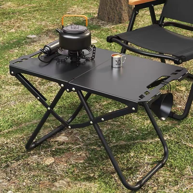 Modern Minimalist Rectangular Carbon Steel Outdoor Folding Table — Durable & Space-Saving
