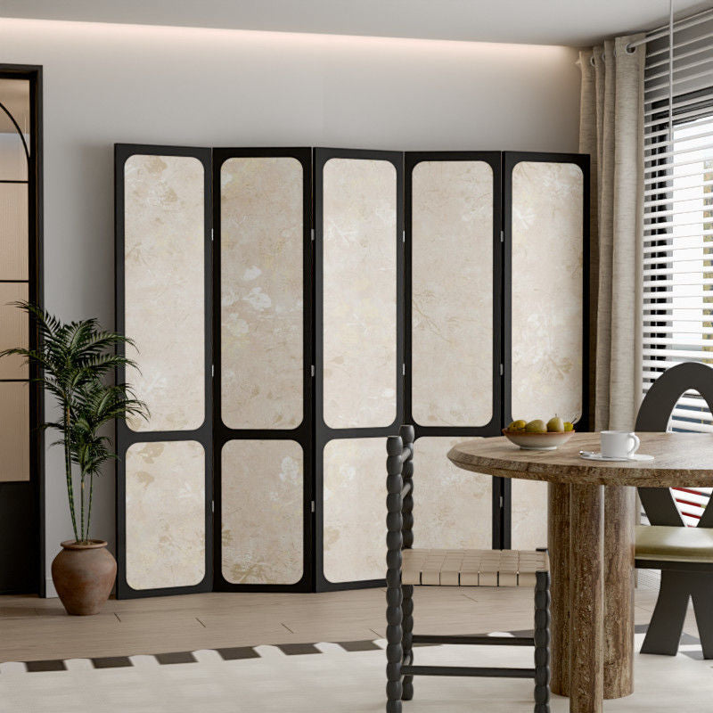 Traditional French-Style Rectangular Room Divider — Solid Fir Wood with Plywood Core and Cotton Canvas Panels for the Living Room