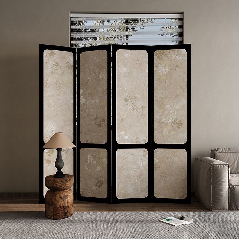 Traditional French-Style Rectangular Room Divider — Solid Fir Wood with Plywood Core and Cotton Canvas Panels for the Living Room