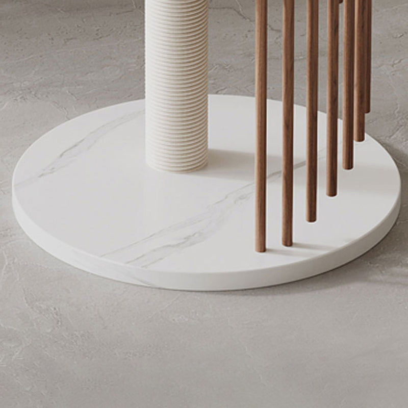 Modern Art Deco Spiral Cat Tree – Round Rubberwood, Pine & Ash with Stone Slab, 3/4/5-Tier, Ideal for Living Room