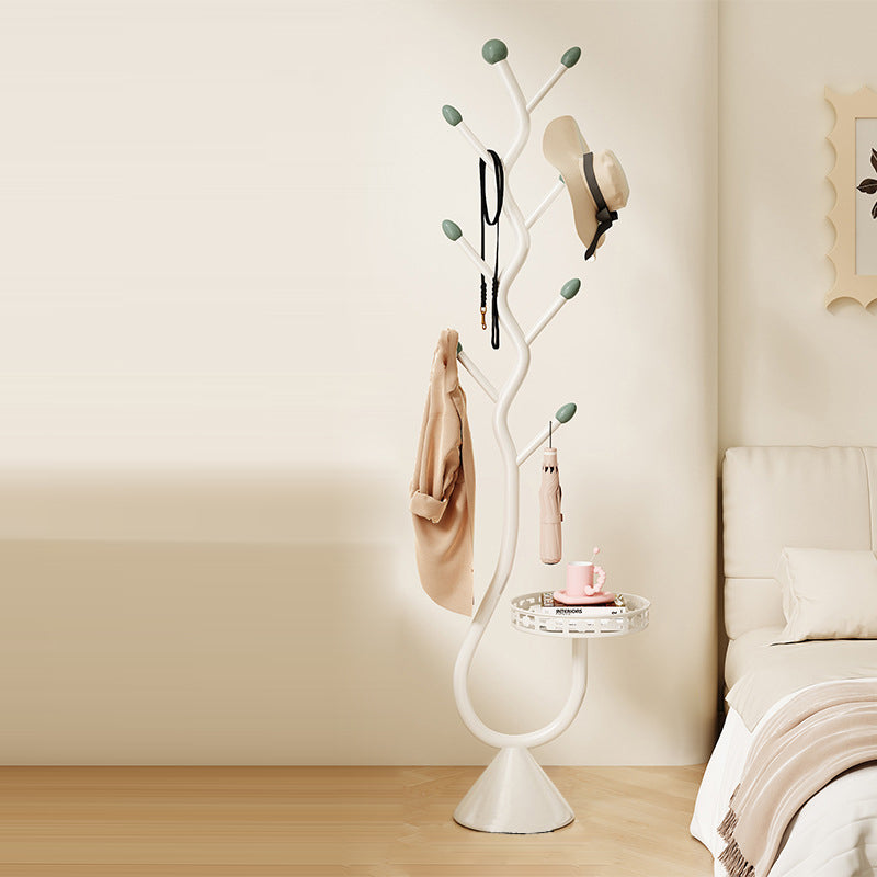 Contemporary Round Tree-Shaped Hall Tree in Carbon Steel and Marble for Bedroom & Entryways