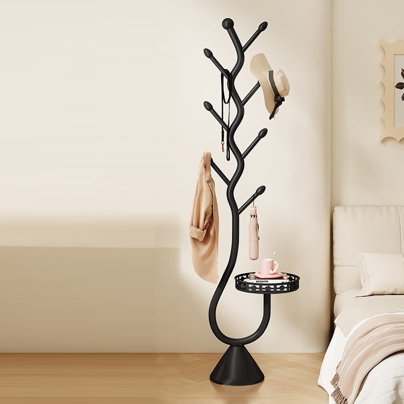 Contemporary Round Tree-Shaped Hall Tree in Carbon Steel and Marble for Bedroom & Entryways