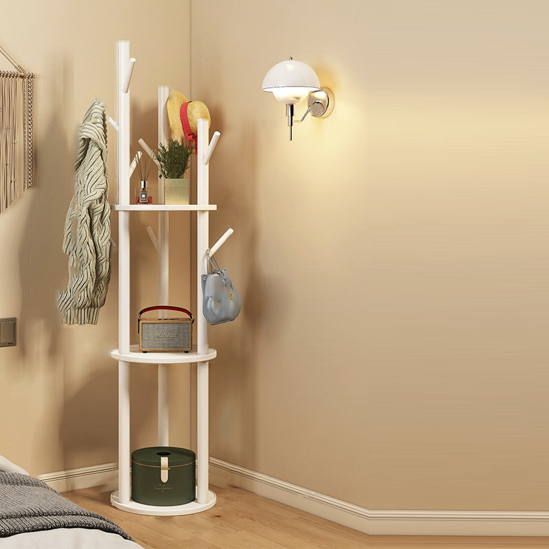 Contemporary Scandinavian Round Tree-Shaped Hall Tree with Swivel Coat Rack – Solid Pine Wood & MDF for Bedroom & Entryways