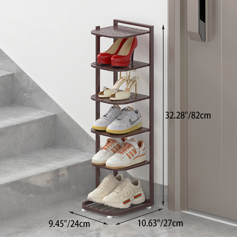 Modern Minimalist Iron Shoe Storage Rack in Square Pebble Pattern with Bake-Paint Finish — 5–10-Tier Options for Entryways & Living Rooms