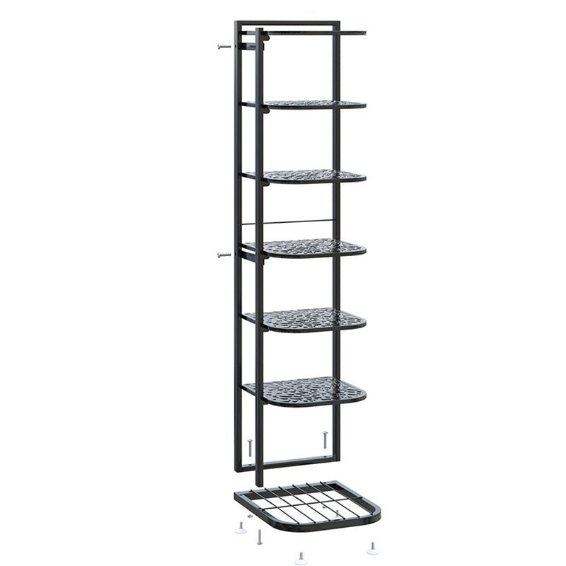 Modern Minimalist Iron Shoe Storage Rack in Square Pebble Pattern with Bake-Paint Finish — 5–10-Tier Options for Entryways & Living Rooms